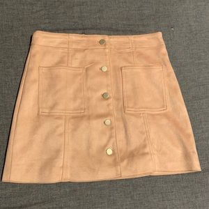 Light pink soft button down skirt